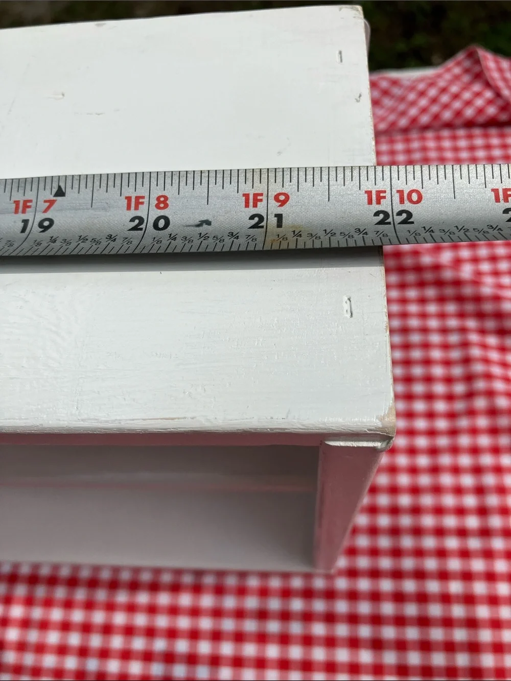White Wood Wall /Tabletop Display Shelf. Has 4 Compartments